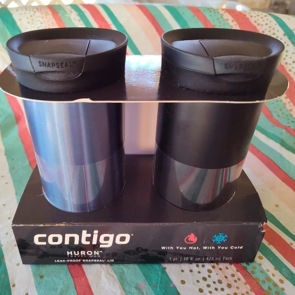 Brand New Blue and Black Contigo Huron Travel Mugs - Picture 5 of 10